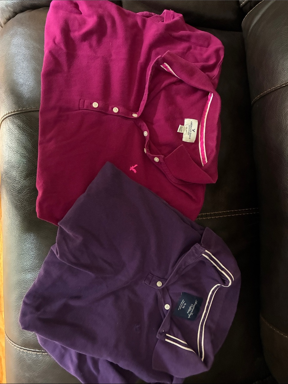 American Eagle Outfitters Pink and Purple Polo Tops